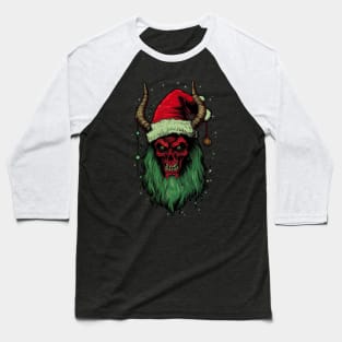 Vintage Krampus Christmas Holiday Horror Graphic Baseball T-Shirt